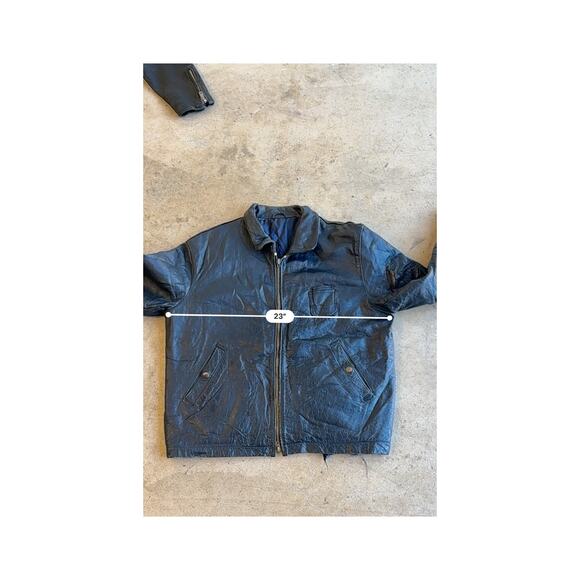 RARE 1970s French Air Force Pilot Blouson K6 Leather Jacket (Dark Navy) - Picture 12 of 14